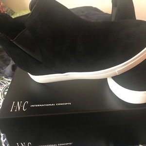 INC black wedge tennis shoes